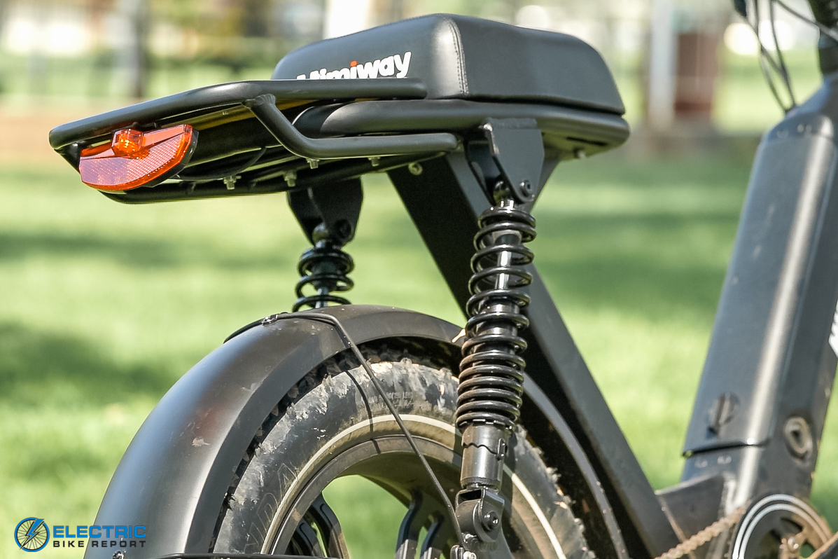 Himiway Escape Electric Bike Review rear coil shocks