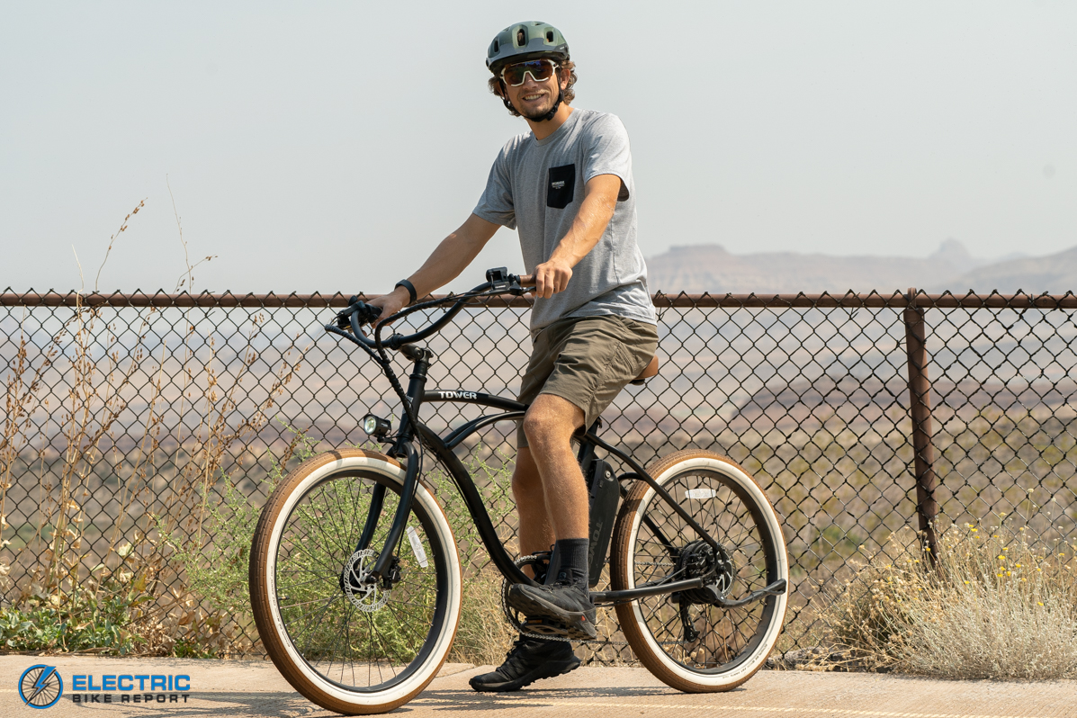 Tower Beach Bum Electric Bike Review Riding Stopped