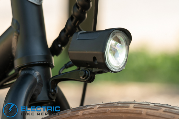 Tower Beach Babe Electric Bike Review Front Facing Flashlight