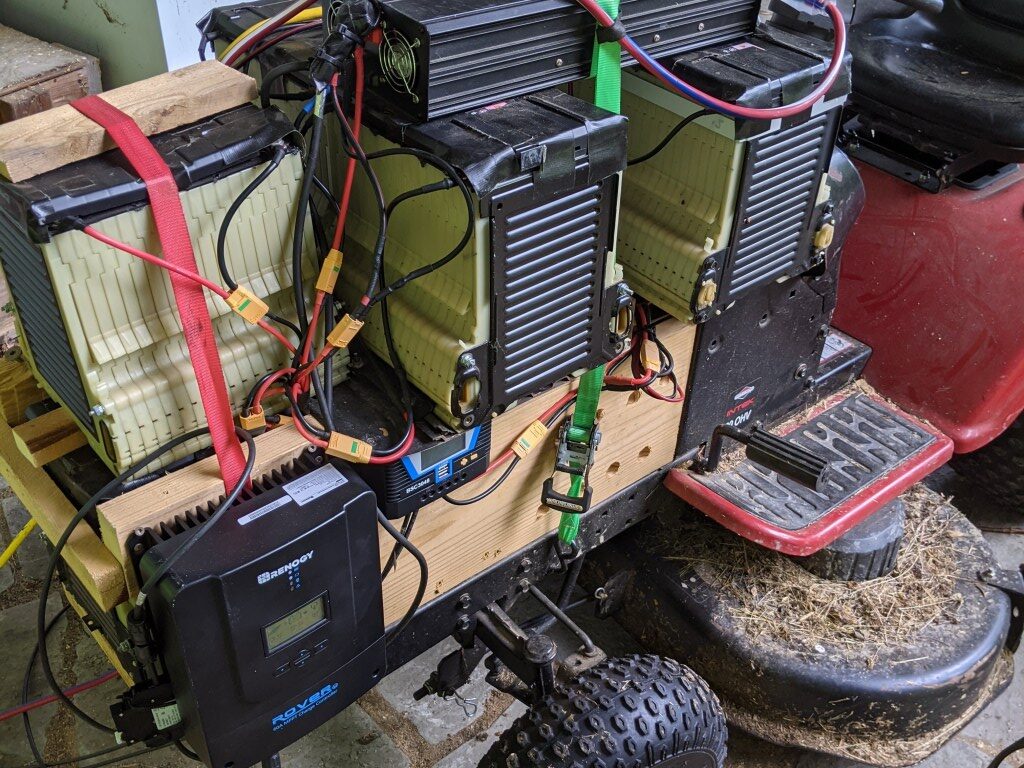 Charging an Electric Car with a 4kW Off Grid system and an Electric Tractor with a 16kWh Salvaged Volt Battery