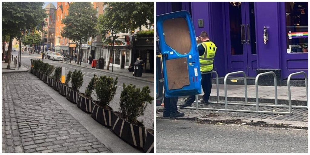 Dublin pub blasts council as bike racks installed in its seating area | Video