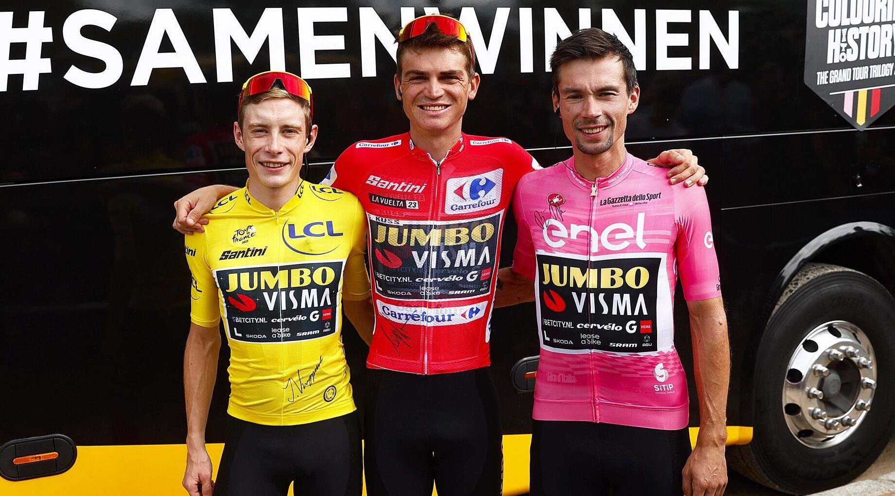 Vingegaard, Roglič and Tour, Giro winners’ jersey at Vuelta start |  Video