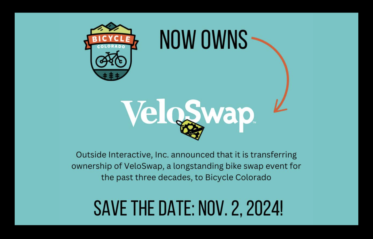 Outside Transfers VeloSwap Ownership to Bicycle Colorado – 303Endurance