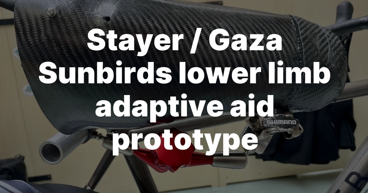 Pedal Beyond Limits: Stayer & Gaza Sunbirds Unveil Revolutionary Lower Limb Adaptive Aid